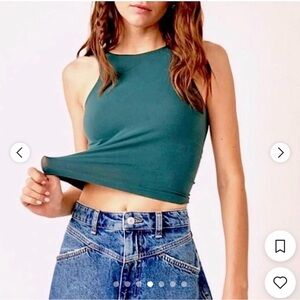 Free People Intimately Cropped Tank Top - Dark Green